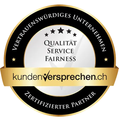 Gütesiegel Kundenversprechen: Qualität, Service, Fairness – zertifizierter Partner